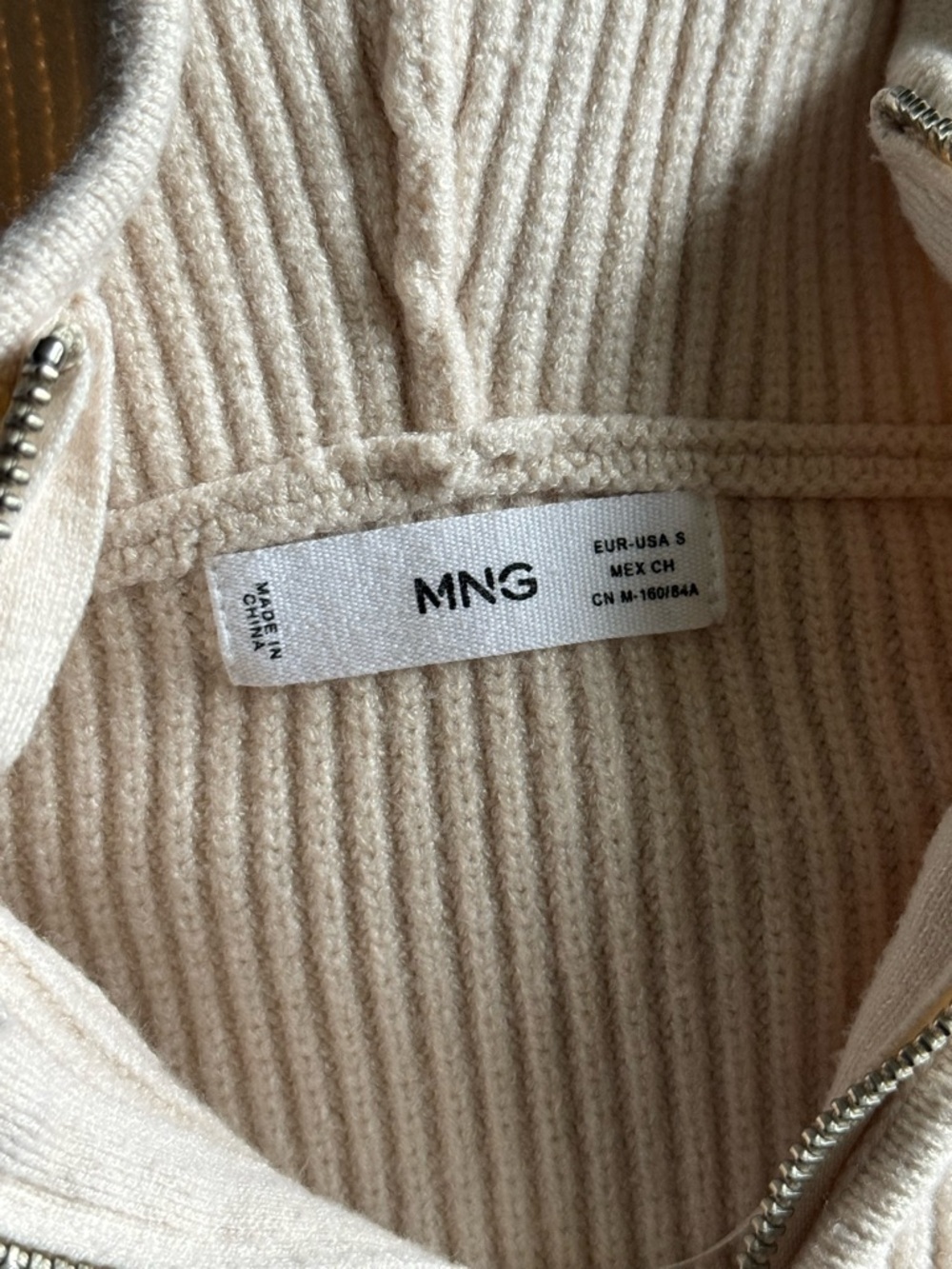 MNG Cream Knit hoodie dress - Picture 3 of 4